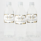 Gold Sparkle Black Quinceanera-ballon Waterfles Etiket (Flessen)