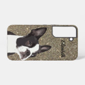 Gold Sparkle Boston Terrier Name Dog Puppy Samsung Galaxy Hoesje (Achterkant horizontaal)