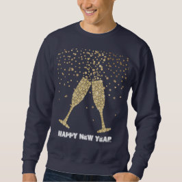 Gold Sparkle Champagne nieuwjaar   Trui