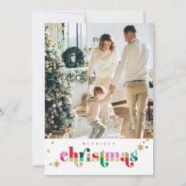 Gold Sparkle Christmas Family Kaart