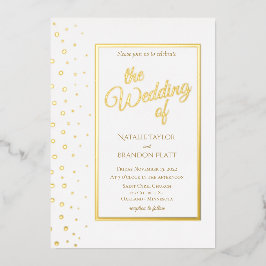 Gold Sparkle Classic Wedding Folie Uitnodiging