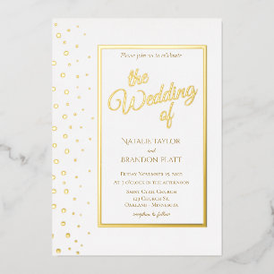 Gold Sparkle Classic Wedding Folie Uitnodiging
