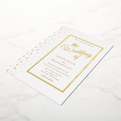 Gold Sparkle Classic Wedding Folie Uitnodiging (Gedraaid)