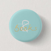 Gold Sparkle Coffee en Books Button (Voorkant)