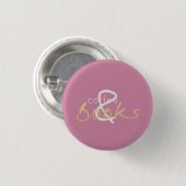 Gold Sparkle Coffee en Books Button (Voorkant /achterkant)