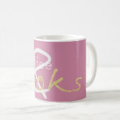 Gold Sparkle Coffee en Books Coffee Mok (Voorkant rechts)