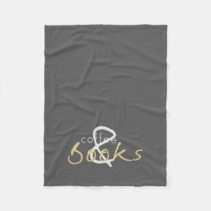 Gold Sparkle Coffee en Books Fleece Blanket