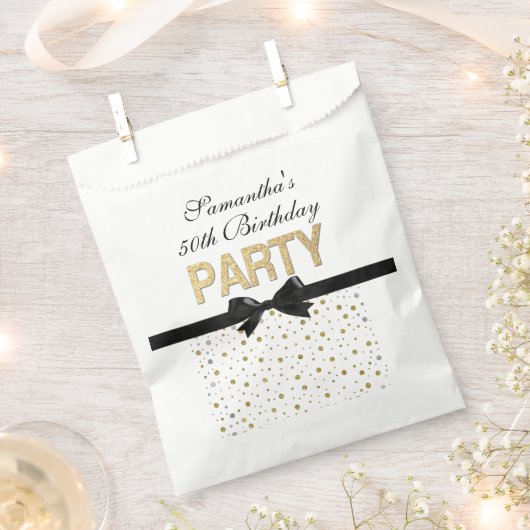 Gold Sparkle Confetti 50ste verjaardagsfeestje Bedankzakje (Geknipt)