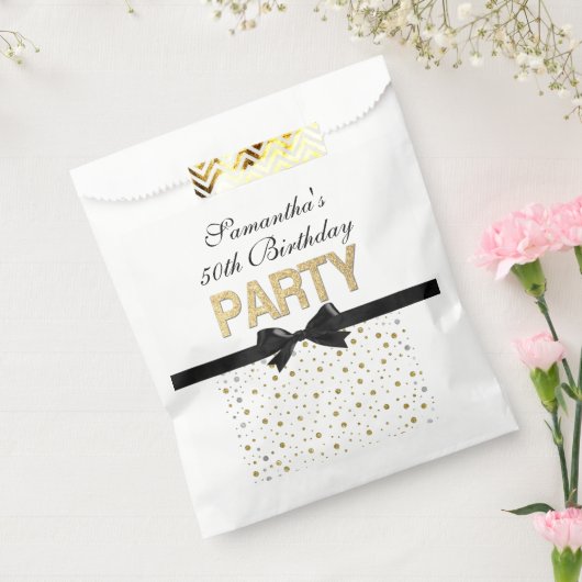 Gold Sparkle Confetti 50ste verjaardagsfeestje Bedankzakje (Gezegeld)