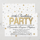 Gold Sparkle Confetti 50ste verjaardagsfeestje Kaart (Voorkant / Achterkant)