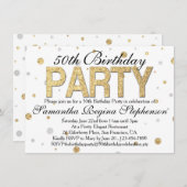 Gold Sparkle Confetti 50ste verjaardagsfeestje Kaart (Voorkant / Achterkant)