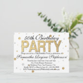 Gold Sparkle Confetti 50ste verjaardagsfeestje Kaart (Staand voorkant)