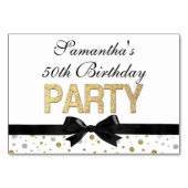 Gold Sparkle Confetti 50ste verjaardagsfeestje Kaart (Achterkant)