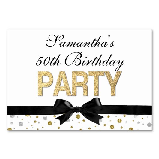 Gold Sparkle Confetti 50ste verjaardagsfeestje Kaart (Voorkant)