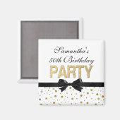 Gold Sparkle Confetti 50ste verjaardagsfeestje Magneet (Voorkant / Achterkant)