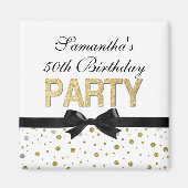 Gold Sparkle Confetti 50ste verjaardagsfeestje Magneet (Voorkant)