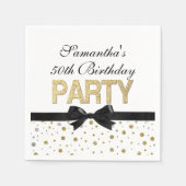 Gold Sparkle Confetti 50ste verjaardagsfeestje Servetten (Voorkant)