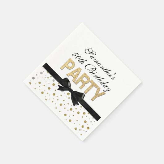 Gold Sparkle Confetti 50ste verjaardagsfeestje Servetten (Hoek)