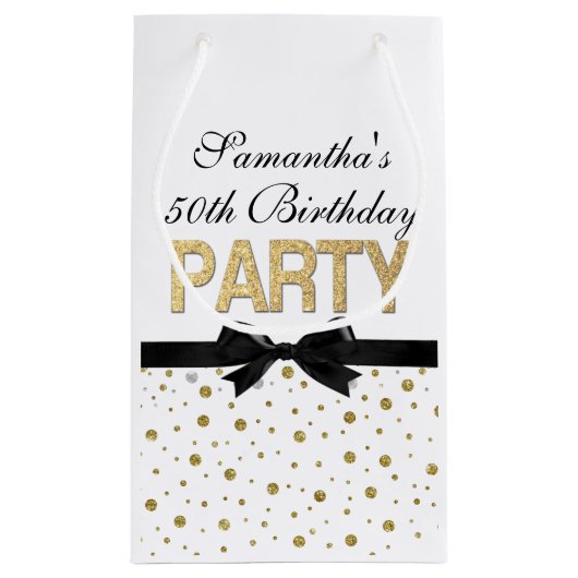 Gold Sparkle Confetti 50th Birthday Party Klein Cadeauzakje