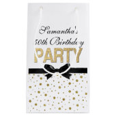 Gold Sparkle Confetti 50th Birthday Party Klein Cadeauzakje (Voorkant)
