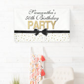 Gold Sparkle Confetti 50th Birthday Party Spandoek (Insitu)