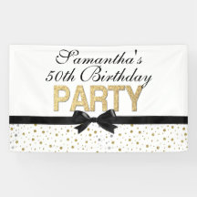 Gold Sparkle Confetti 50th Birthday Party