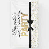 Gold Sparkle Confetti 50th Birthday Party Spandoek (Verticaal)