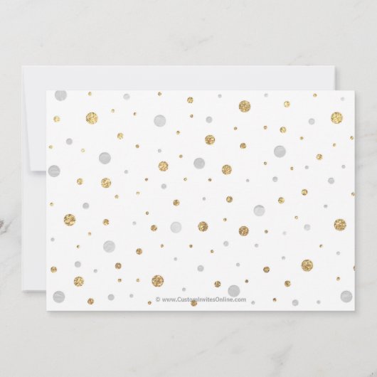 Gold Sparkle-Confetti Graduation Party Kaart (Achterkant)