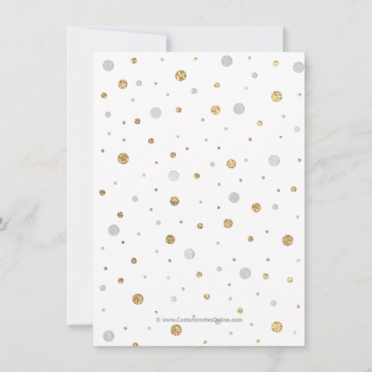 Gold Sparkle Confetti Photo 50th Birthday Party Kaart (Achterkant)