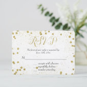 Gold Sparkle Confetti Stippen RSVP (Staand voorkant)