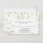 Gold Sparkle Confetti Stippen RSVP (Voorkant)