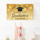 Gold Sparkle Custom High School Graduparty Spandoek (Insitu)