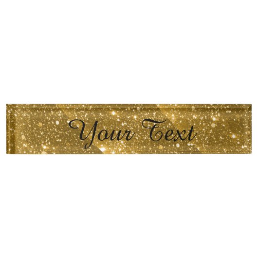 Gold Sparkle Desk-naamplaat Naambordje (Voorkant)