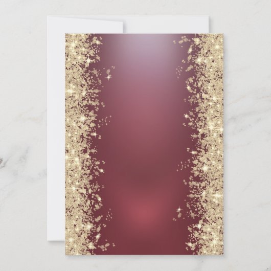 Gold Sparkle Diamonds Red Pensioen Partij Kaart (Achterkant)