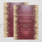 Gold Sparkle Diamonds Red Pensioen Partij Kaart (Voorkant / Achterkant)