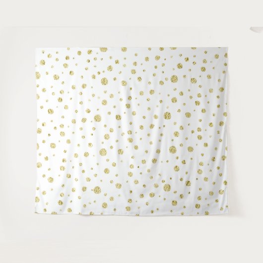 Gold Sparkle Dot Photo Background Wandkleed (Voorkant (horizontaal))