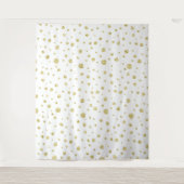 Gold Sparkle Dot Photo Background Wandkleed (Voorkant)