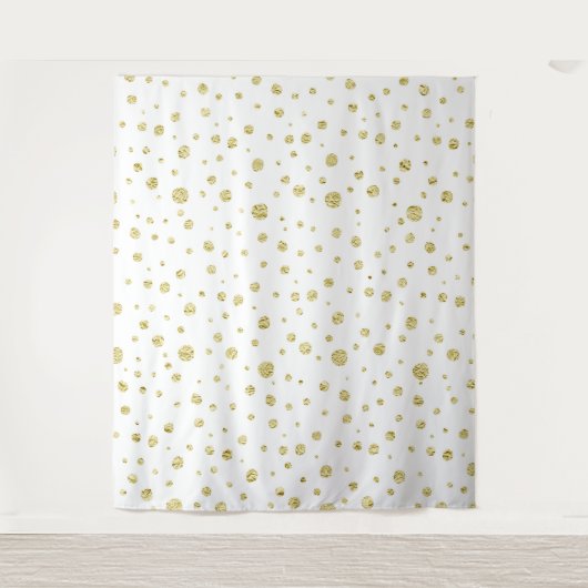 Gold Sparkle Dot Photo Background Wandkleed (Voorkant)