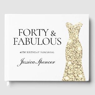 Gold Sparkle Dress 40th Birthday Party Gastenboek