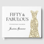 Gold Sparkle Dress 50th Birthday Party Gastenboek<br><div class="desc">Gold Sparkle Dress Guest Book (50e verjaardag) Zie bijbehorend collectie in niche en nestwinkel</div>
