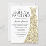 Gold Sparkle Dress 80 & Fabulous 80th Birthday Kaart<br><div class="desc">Gold Sparkle Dress 90 & Fabulous 80th Birthday Fabulous womans 80th verjaardagsfeest Variaties in de uitnodiging en overeenkomende objecten in onze winkel</div>