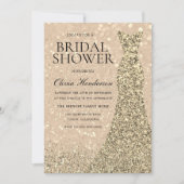 Gold Sparkle Dress Champagne Shimmer Vrijgezellenf Kaart (Voorkant)