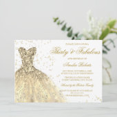 Gold Sparkle Dress Womans 30e verjaardag Kaart (Staand voorkant)