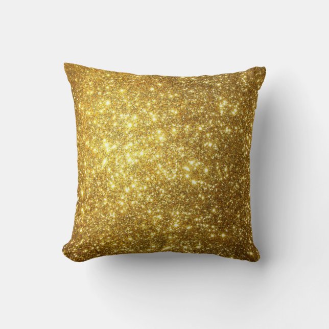 Gold Sparkle Elegant  Holiday Glitter Kussen (Voorkant)