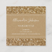 Gold Sparkle en Glitter Hair & Makeup Vierkante Visitekaartje (Achterkant)