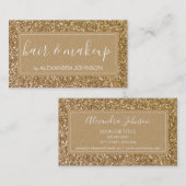 Gold Sparkle en Glitter Hair & Makeup Visitekaartje (Voorkant / Achterkant)