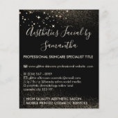 Gold Sparkle esthetics Facial Aftercare Budget Flyer (Voorkant)