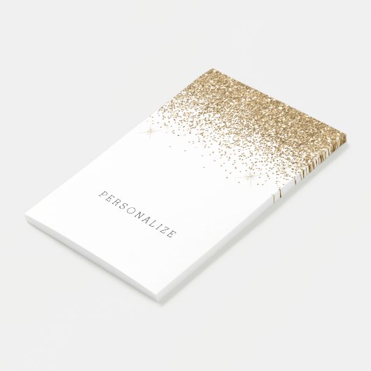 Gold Sparkle Faux Glitter Post-it® Notes (Schuin)