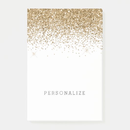 Gold Sparkle Faux Glitter Post-it® Notes (Voorkant)