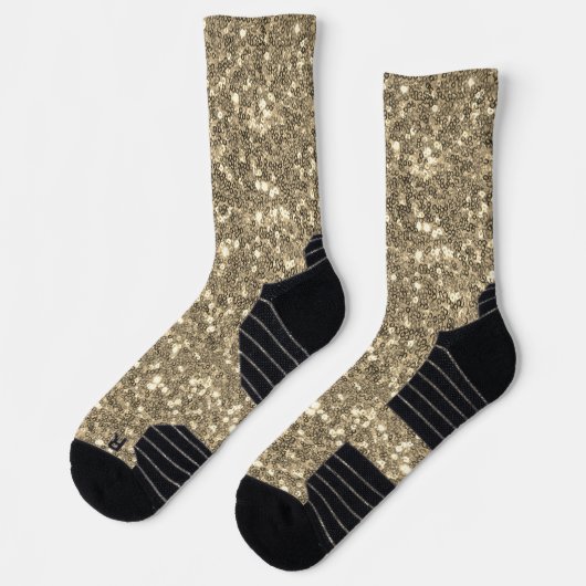 Gold Sparkle Faux Glitter Sokken (Links)